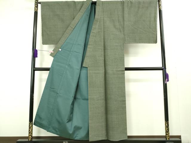 平和屋着物■極上　男性　結城紬　アンサンブル　長羽織　100亀甲　総詰め　証紙付き　逸品　未使用　DZAB1888kh6