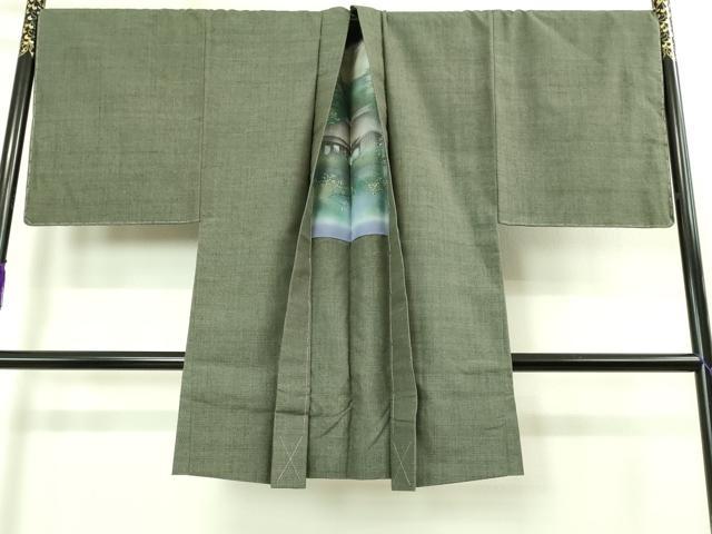 平和屋着物■極上　男性　結城紬　アンサンブル　長羽織　100亀甲　総詰め　証紙付き　逸品　未使用　DZAB1888kh6