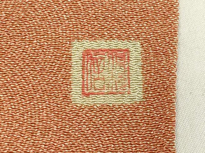 平和屋着物●江戸小紋　作家物　鮫小紋柄　鬼しぼ縮緬　ロング丈　正絹　逸品　CABA1290gh