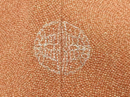 平和屋着物●江戸小紋　作家物　鮫小紋柄　鬼しぼ縮緬　ロング丈　正絹　逸品　CABA1290gh