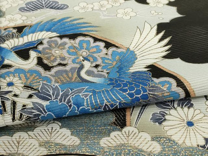 平和屋着物＊夏物 黒留袖 絽 花鳥文 金彩 洗える着物 AABC9927jd
