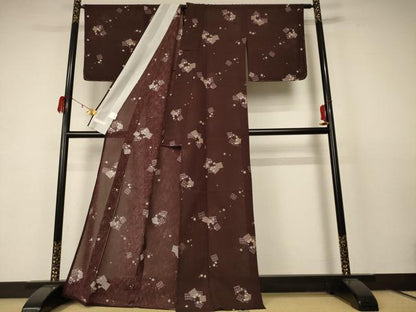 平和屋着物＊夏物 こむさでもーど・COMME CA DU MODE 小紋 紗 舞桜文 洗える着物 未使用 AABC9936jd