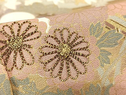 平和屋着物●豪華色留袖　駒刺繍　松竹梅風景文　金彩　正絹　逸品　AABC5033zg