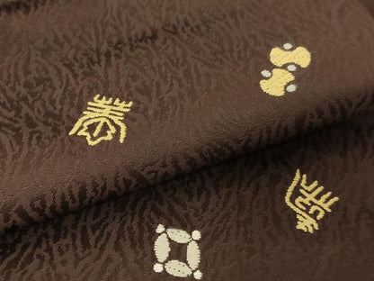 平和屋着物●九寸名古屋帯　唐織　宝尽くし　正絹　逸品　DABE9649du
