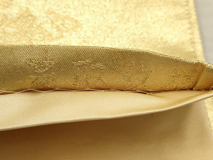 平和屋着物▼六通柄袋帯　唐織　菱取紋様　金糸　正絹　逸品　AABC6653wj