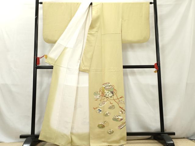 平和屋着物●豪華色留袖 作家物 貝桶吉祥花文 金彩 反端付き 正絹 逸品 AABC9612cs