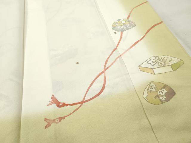平和屋着物●豪華色留袖 作家物 貝桶吉祥花文 金彩 反端付き 正絹 逸品 AABC9612cs