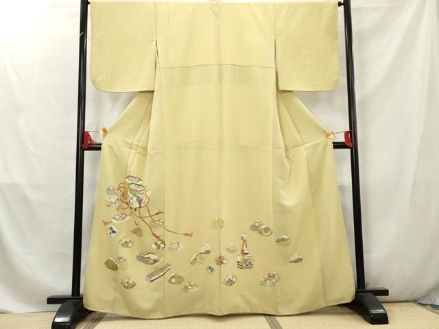 平和屋着物●豪華色留袖 作家物 貝桶吉祥花文 金彩 反端付き 正絹 逸品 AABC9612cs