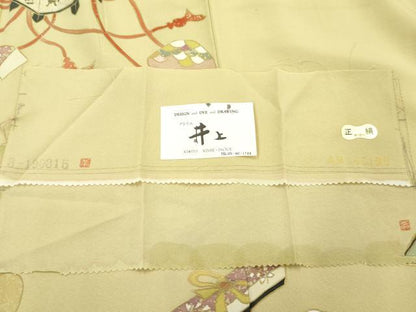 平和屋着物●豪華色留袖 作家物 貝桶吉祥花文 金彩 反端付き 正絹 逸品 AABC9612cs