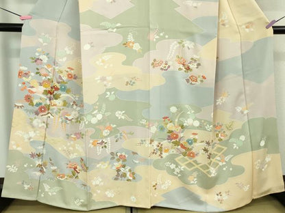 平和屋本店●極上　創業460年・千總　訪問着　駒刺繍　吉祥花文　金彩　逸品　DZAB2292kh6