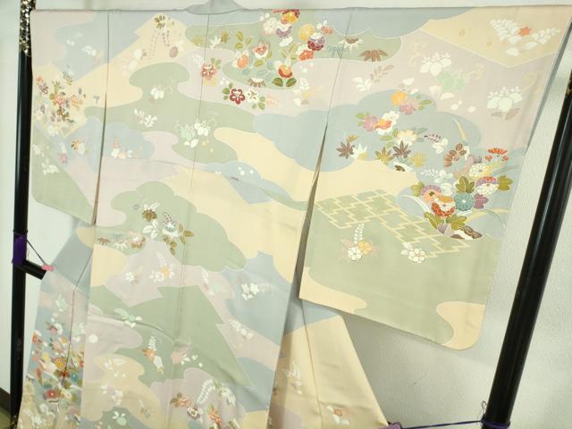 平和屋本店●極上　創業460年・千總　訪問着　駒刺繍　吉祥花文　金彩　逸品　DZAB2292kh6