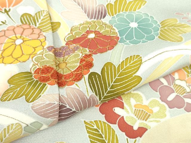 平和屋本店●極上　創業460年・千總　訪問着　駒刺繍　吉祥花文　金彩　逸品　DZAB2292kh6