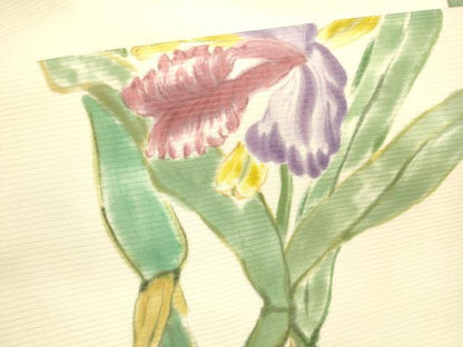 平和屋着物＊夏物 九寸名古屋帯 手描き 草花文 正絹 逸品 DAAY8500cm