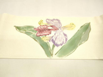 平和屋着物＊夏物 九寸名古屋帯 手描き 草花文 正絹 逸品 DAAY8500cm