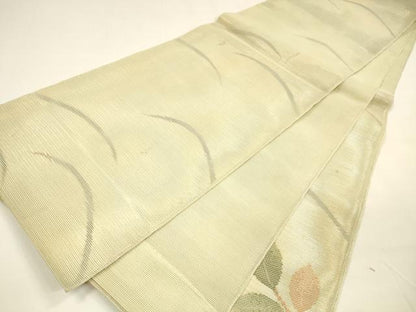 平和屋着物＊夏物 六通柄袋帯 南天文 金銀糸 正絹 逸品 DAAY8492cm