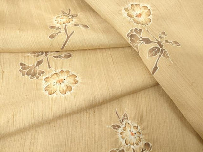 平和屋着物●上質な小紋　紬地　絞り　草花文　正絹　逸品　DAAY9205az