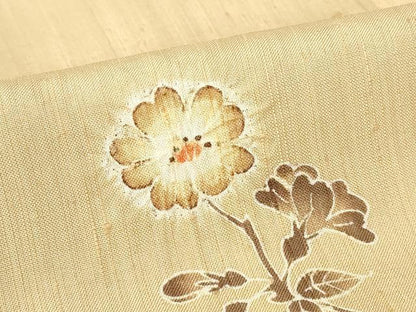 平和屋着物●上質な小紋　紬地　絞り　草花文　正絹　逸品　DAAY9205az