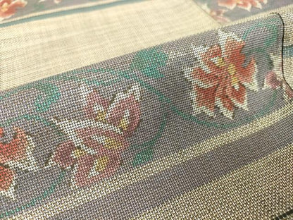 平和屋着物●本場大島紬 9マルキ 横段更紗花文 正絹 逸品 DAAY9232az