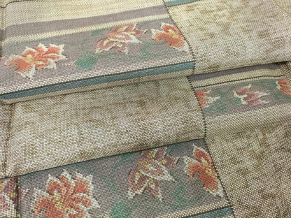 平和屋着物●本場大島紬 9マルキ 横段更紗花文 正絹 逸品 DAAY9232az
