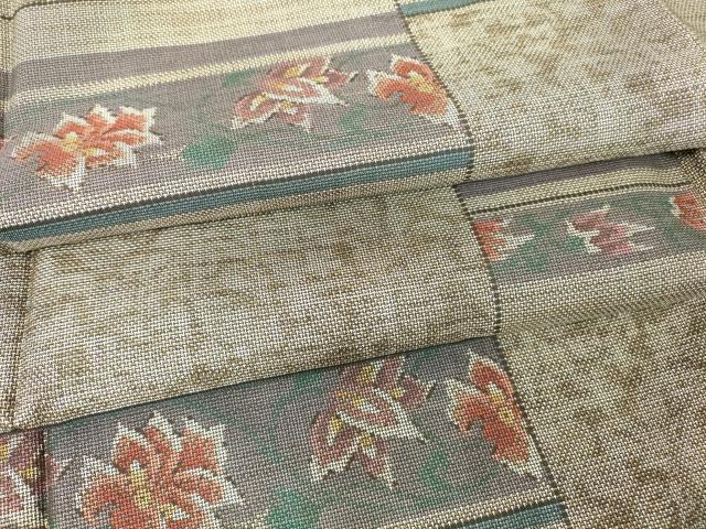 平和屋着物●本場大島紬 9マルキ 横段更紗花文 正絹 逸品 DAAY9232az