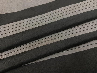 平和屋着物●上質な紬 横段文 正絹 逸品 AABD3421ph