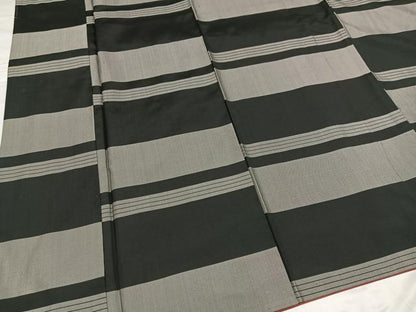 平和屋着物●上質な紬 横段文 正絹 逸品 AABD3421ph