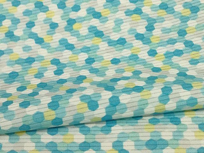平和屋着物＊夏物 小紋 絽 亀甲文 反端付き 洗える着物 未使用 AABC9959jd