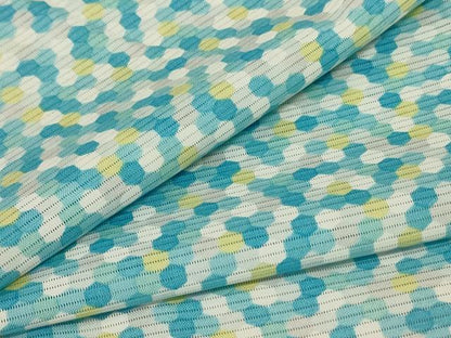 平和屋着物＊夏物 小紋 絽 亀甲文 反端付き 洗える着物 未使用 AABC9959jd