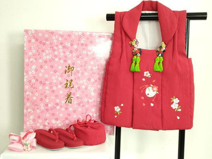 平和屋本店■極上　七五三　女の子　3歳　被布　草履　巾着　髪飾り　小物セット　舞桜　鈴　箱付き　逸品　DZAA11382kh5