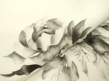 平和屋着物●塩瀬　九寸名古屋帯　作家物　手描き　枝花　正絹　逸品　DAAX9835fe