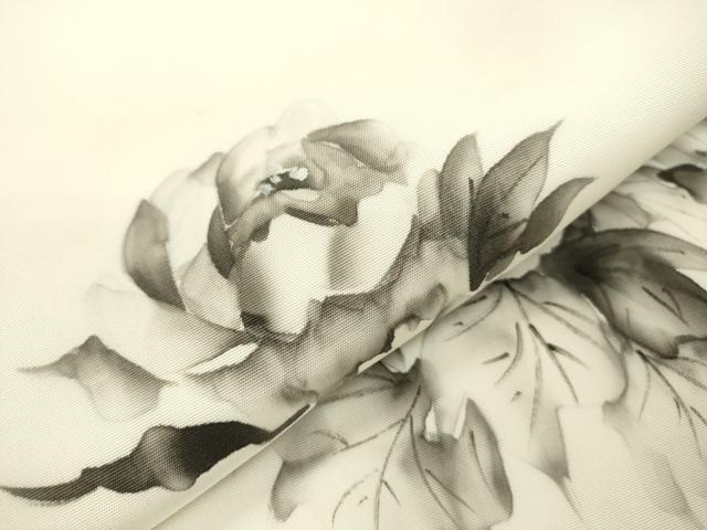 平和屋着物●塩瀬　九寸名古屋帯　作家物　手描き　枝花　正絹　逸品　DAAX9835fe