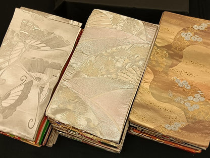 平和屋着物■袋帯 西陣 まとめて100点 向かい鶴 蝶 更紗 花柄 正倉院 金銀糸 など 着用可能多数 未使用品あり 全て正絹 mmm008