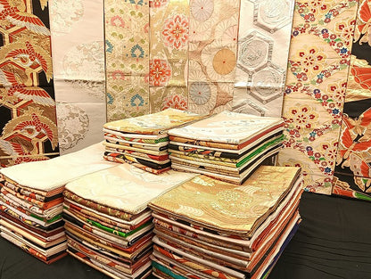 平和屋着物■袋帯 西陣 まとめて100点 鳳凰 鶴 鳥 向かい蝶 風景 更紗 花柄 宝相華 南蛮船 佐賀錦 金銀糸 未使用品あり 全て正絹 mmm002