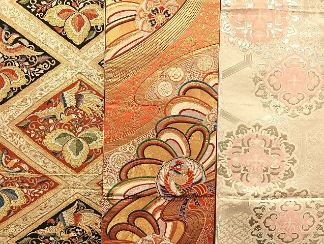 平和屋着物■袋帯 西陣 まとめて100点 鳳凰 向かい鶴 花柄 宝相華 相良刺繍 金銀糸 など 着用可能多数 未使用品あり 全て正絹 mmm010