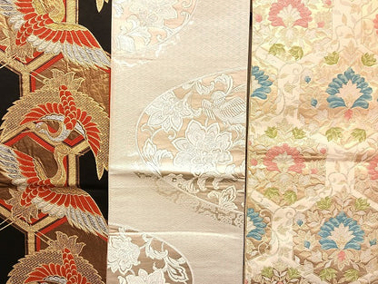 平和屋着物■袋帯 西陣 まとめて100点 鳳凰 鶴 鳥 向かい蝶 風景 更紗 花柄 宝相華 南蛮船 佐賀錦 金銀糸 未使用品あり 全て正絹 mmm002
