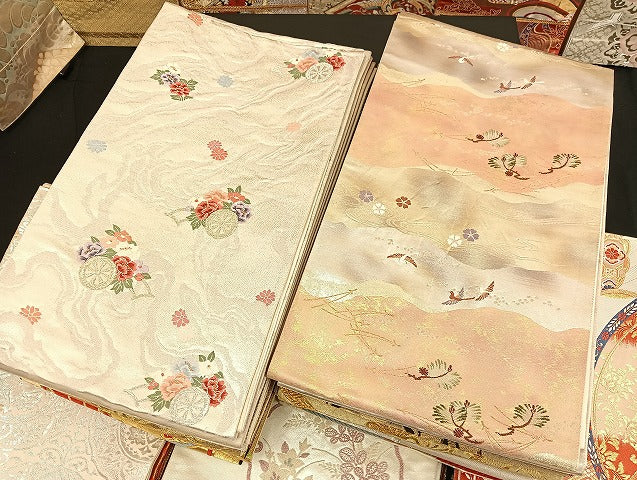 平和屋着物■袋帯 西陣 まとめて100点 鳳凰 向かい鶴 花柄 宝相華 相良刺繍 金銀糸 など 着用可能多数 未使用品あり 全て正絹 mmm010