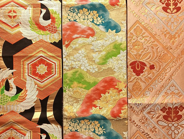平和屋着物■袋帯 西陣 まとめて100点 鶴 向かい蝶 更紗 花柄 宝相華 金銀糸 など 着用可能多数 未使用品あり 全て正絹 mmm005