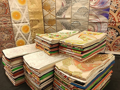 平和屋着物■袋帯 西陣 まとめて100点 鳳凰 向かい鶴 鴛鴦 蝶 更紗 花柄 宝相華 正倉院 金銀糸 など 未使用品あり 全て正絹 mmm011