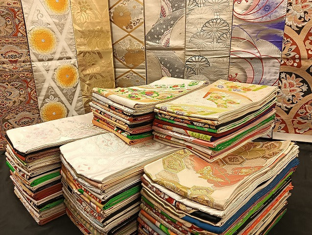 平和屋着物■袋帯 西陣 まとめて100点 鳳凰 向かい鶴 鴛鴦 蝶 更紗 花柄 宝相華 正倉院 金銀糸 など 未使用品あり 全て正絹 mmm011