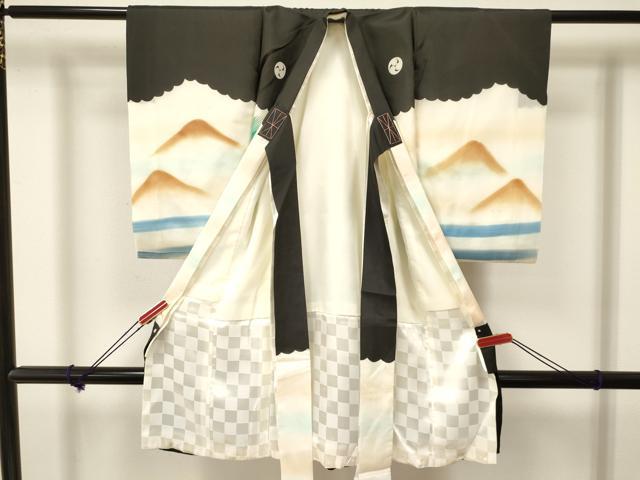 平和屋着物[]お宮参り　男の子　祝着　産着　初着　のしめ　刺繍　鷹　鷲　松文　暈し染め　金彩　逸品　DAAY3205ma