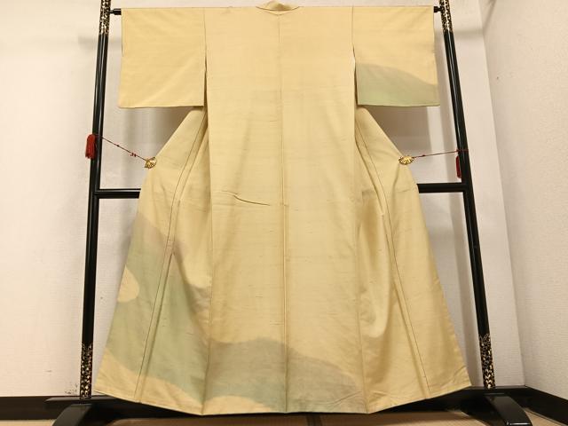 平和屋着物●紬　訪問着　霞文　正絹　逸品　AABD3457ph