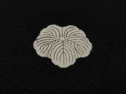 平和屋着物●十日町友禅作家　岡村蒼風　黒留袖　草花文　正絹　逸品　CABA1773ut
