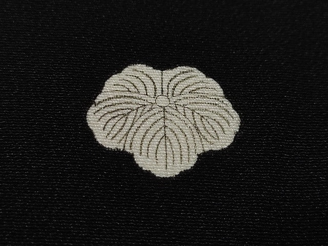 平和屋着物●十日町友禅作家　岡村蒼風　黒留袖　草花文　正絹　逸品　CABA1773ut