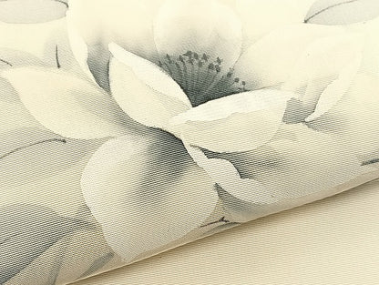 平和屋着物●塩瀬 九寸名古屋帯 作家物 手描き 枝花文 正絹 逸品 BAAV8844hv