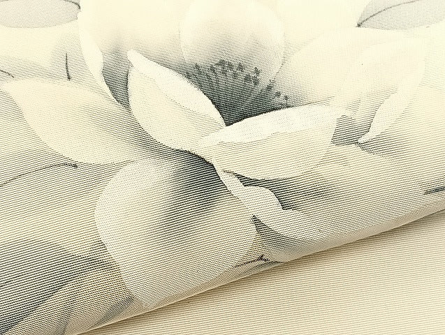 平和屋着物●塩瀬 九寸名古屋帯 作家物 手描き 枝花文 正絹 逸品 BAAV8844hv