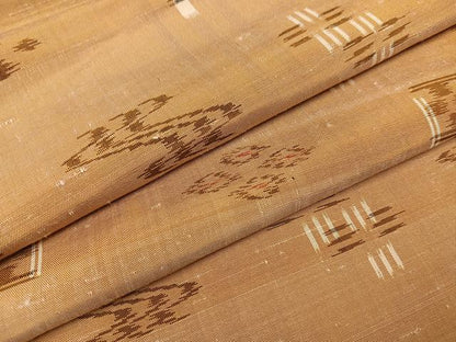平和屋着物●本場琉球絣 紬 正絹 逸品 未使用 AABD4423ph