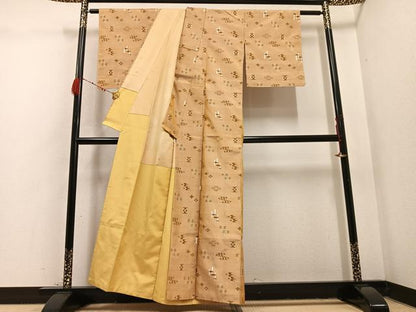 平和屋着物●本場琉球絣 紬 正絹 逸品 未使用 AABD4423ph
