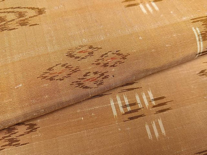 平和屋着物●本場琉球絣 紬 正絹 逸品 未使用 AABD4423ph