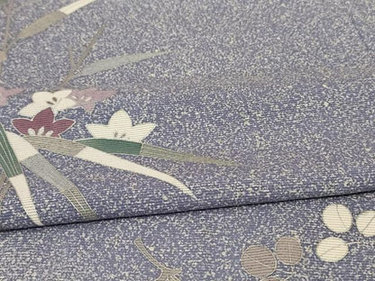 平和屋着物＊夏物 訪問着 絽 笹竹文 暈し染め 銀彩 正絹 逸品 AABD3378jd