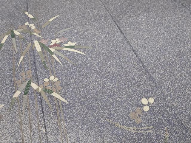平和屋着物＊夏物 訪問着 絽 笹竹文 暈し染め 銀彩 正絹 逸品 AABD3378jd